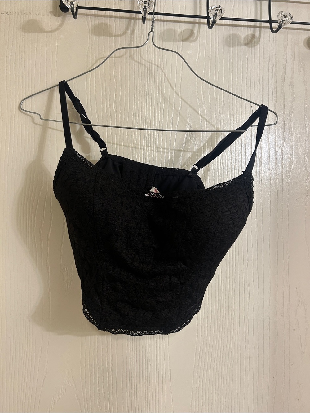 Victoria's Secret Black Lace Bralette with Gold Logo